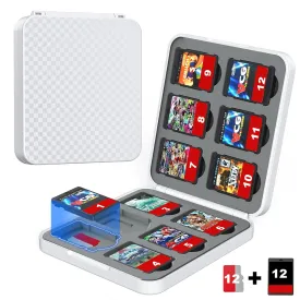 Klipdasse Game Card Case for Nintendo Switch/ Switch OLED - Game Card Holder with 12 Micro SD & 12 Game Card Slots, Switch Card Case- Hard Shell, Soft Silicone Lining, Magnetic Closure