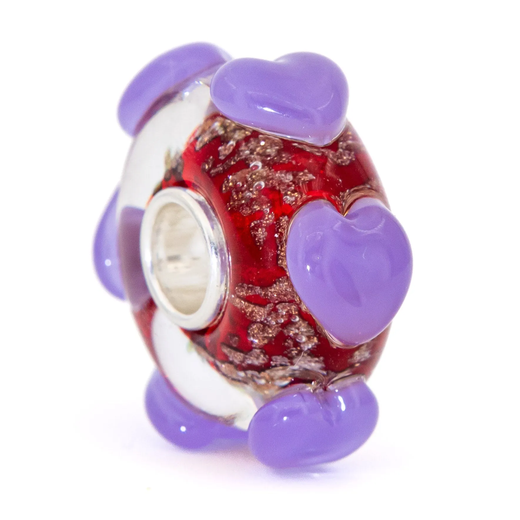 Lilac Red Gold Hearts