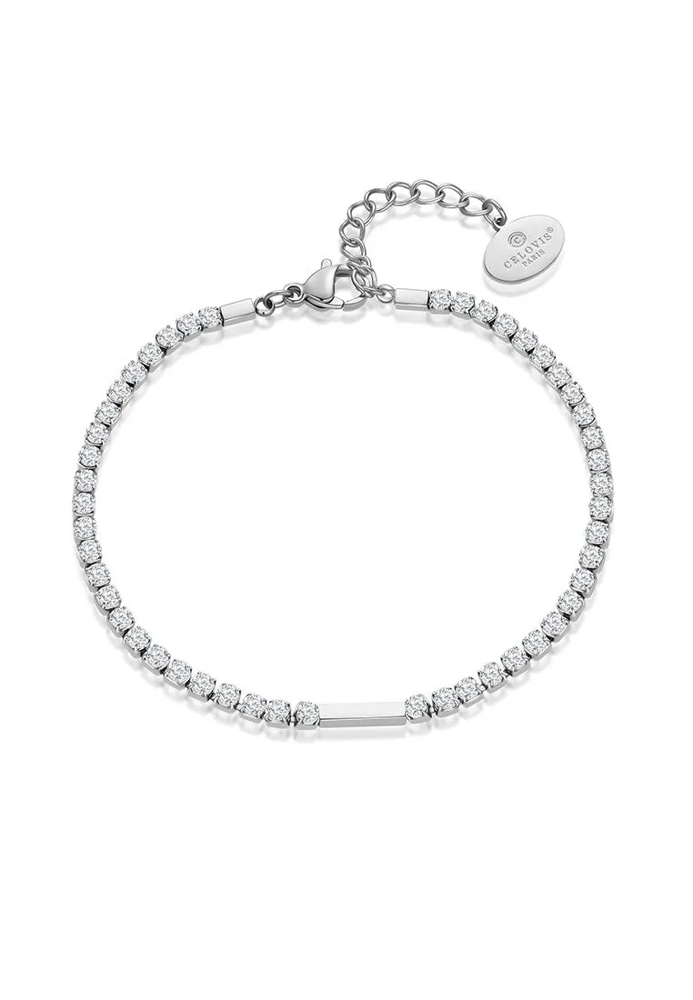 Maison Sparkling Cubic Zirconia Tennis Bracelet