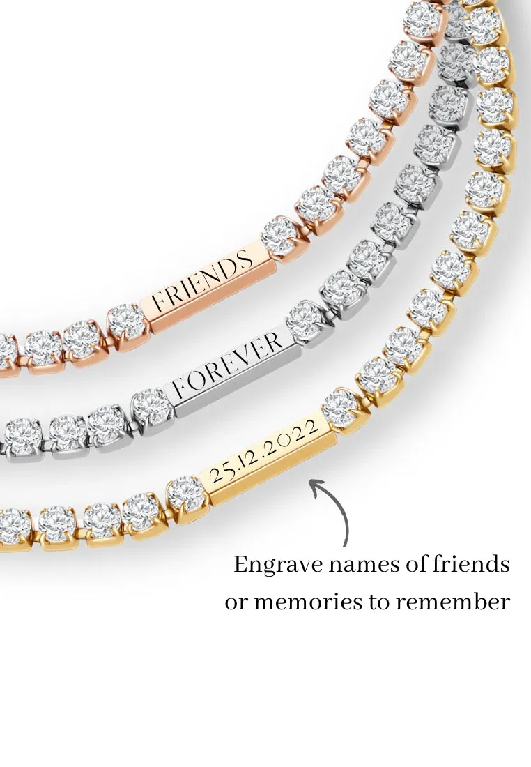 Maison Sparkling Cubic Zirconia Tennis Bracelet