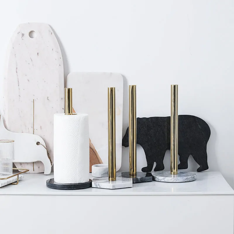 Marble and Gold Kitchen Towel Holder