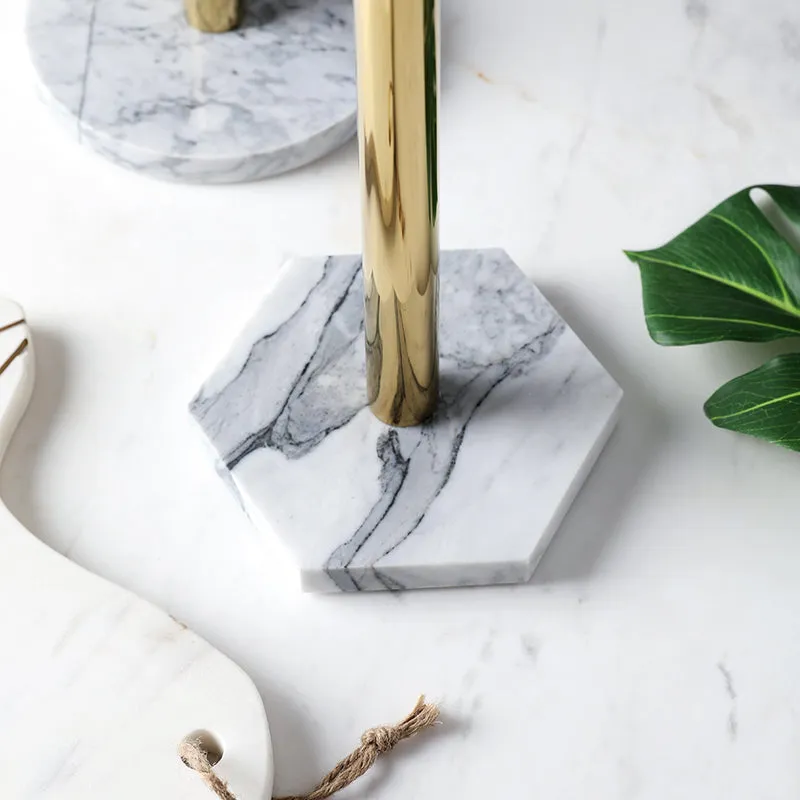 Marble and Gold Kitchen Towel Holder