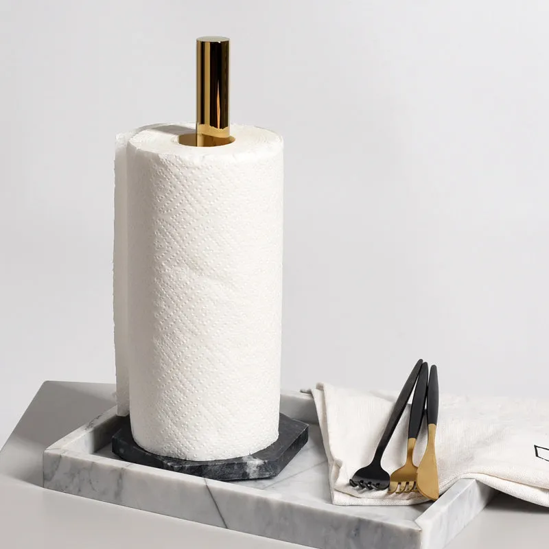 Marble and Gold Kitchen Towel Holder