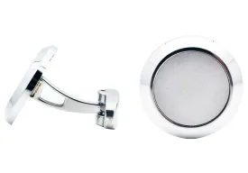 Mens Circular Stainless Steel Cuff Links