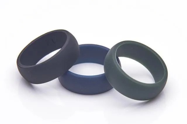 Mens Premium Silicone Ring Set - Pack of 3