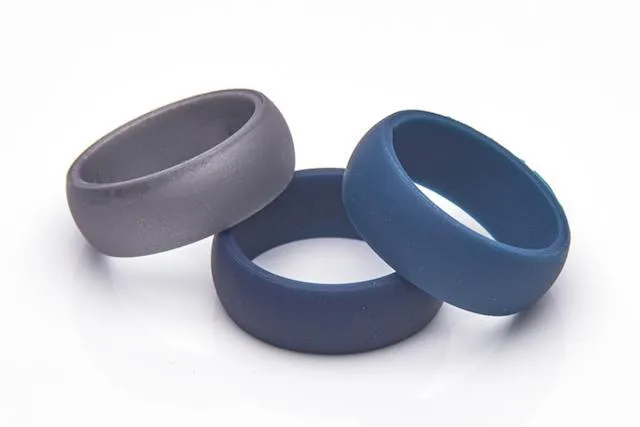 Mens Premium Silicone Ring Set - Pack of 3