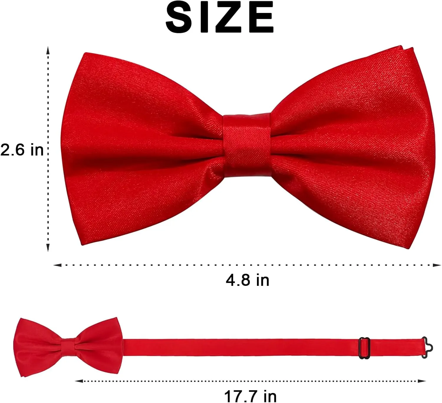 Men's Solid Pre-Tied Bow Tie Adjustable Formal Tuxedo Bowtie for Men Satin Neck Bow ties for Wedding Party Business