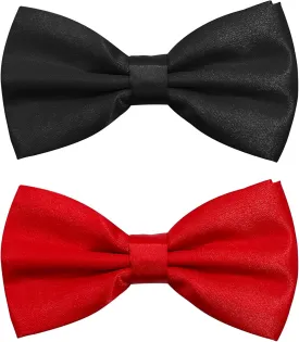 Men's Solid Pre-Tied Bow Tie Adjustable Formal Tuxedo Bowtie for Men Satin Neck Bow ties for Wedding Party Business