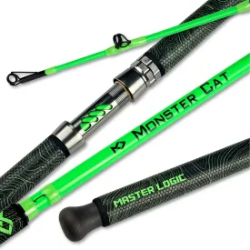 Monster Catfish Rod, 1 Piece 7 Glow in The Dark Catfishing Casting Rods Durable S-Glass and Carbon Graphite Catfish Fishing Pole Super Grip with EVA Foam Medium Heavy