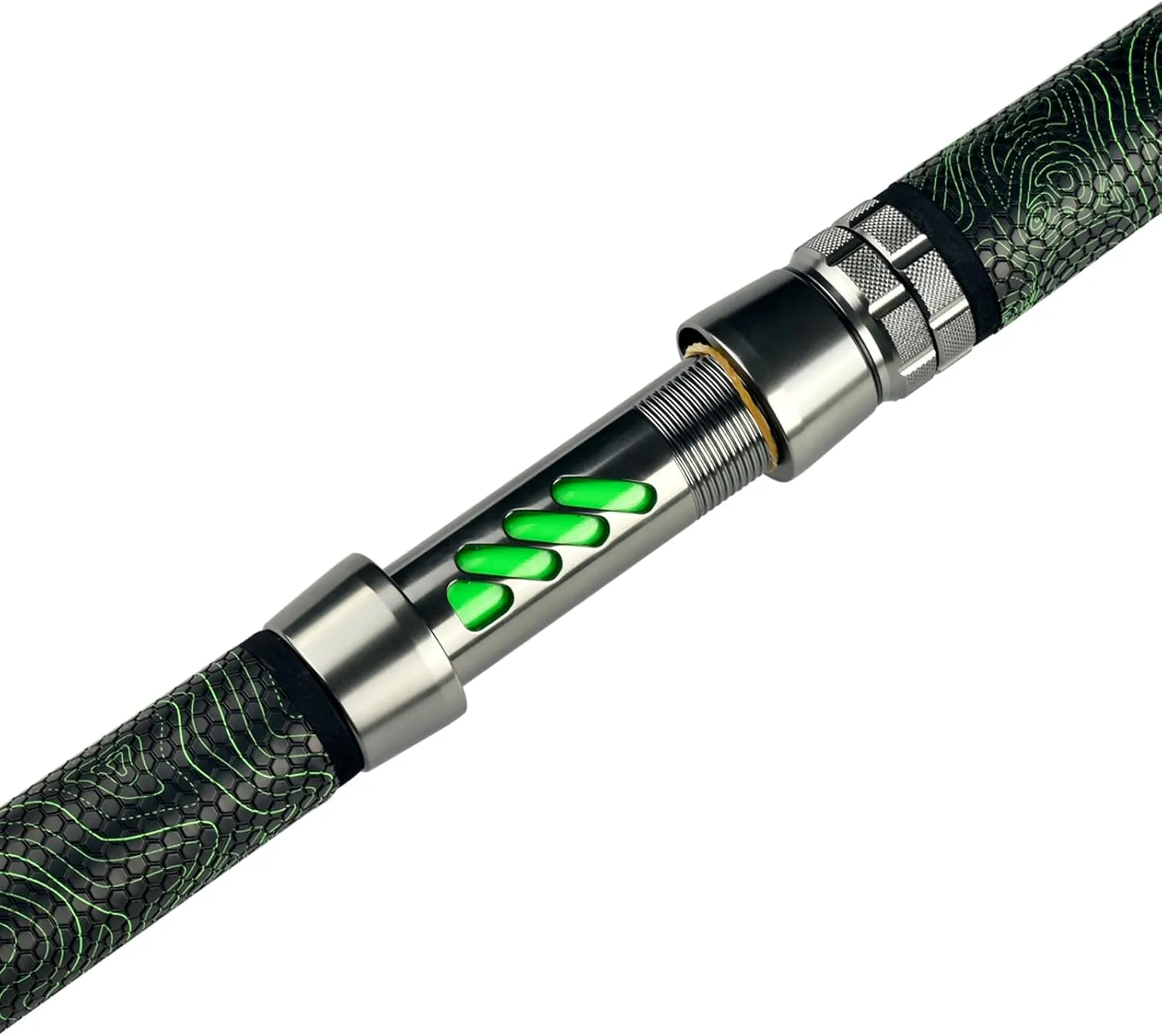 Monster Catfish Rod, 1 Piece 7 Glow in The Dark Catfishing Casting Rods Durable S-Glass and Carbon Graphite Catfish Fishing Pole Super Grip with EVA Foam Medium Heavy