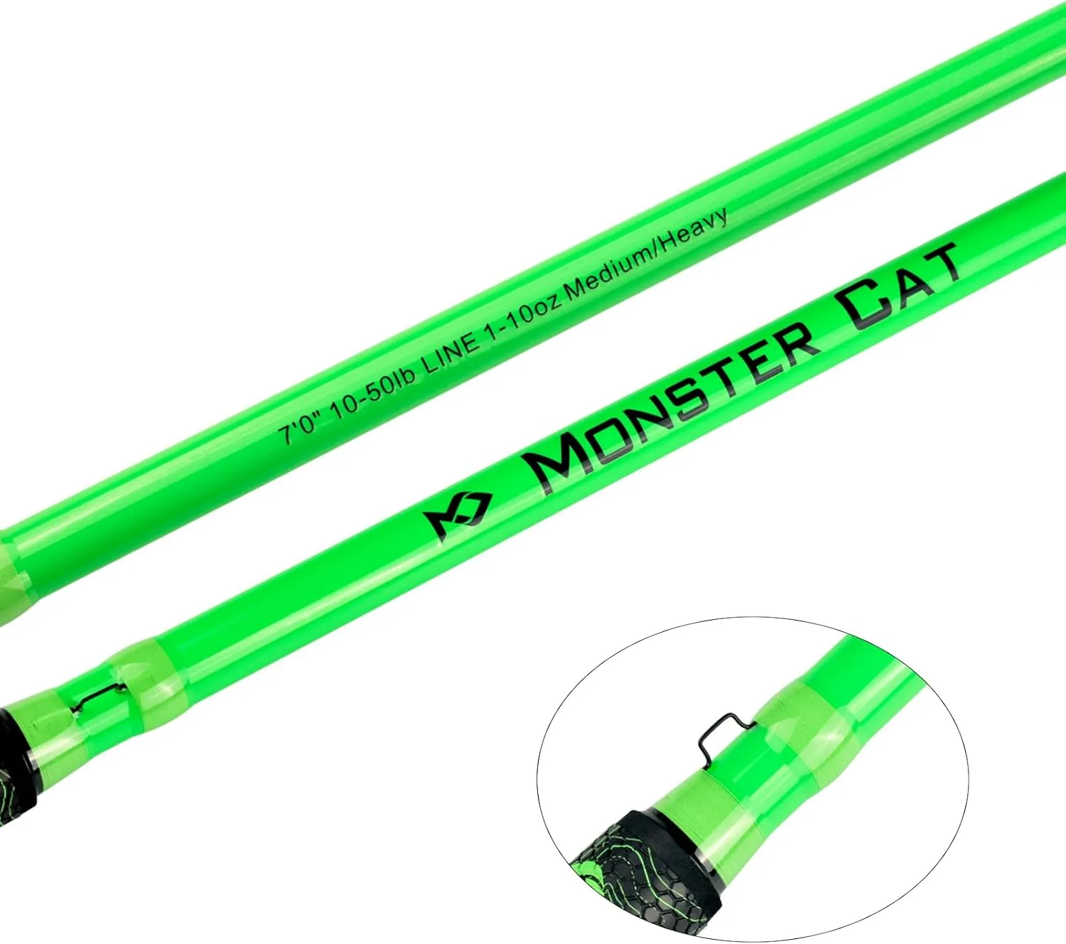 Monster Catfish Rod, 1 Piece 7 Glow in The Dark Catfishing Casting Rods Durable S-Glass and Carbon Graphite Catfish Fishing Pole Super Grip with EVA Foam Medium Heavy