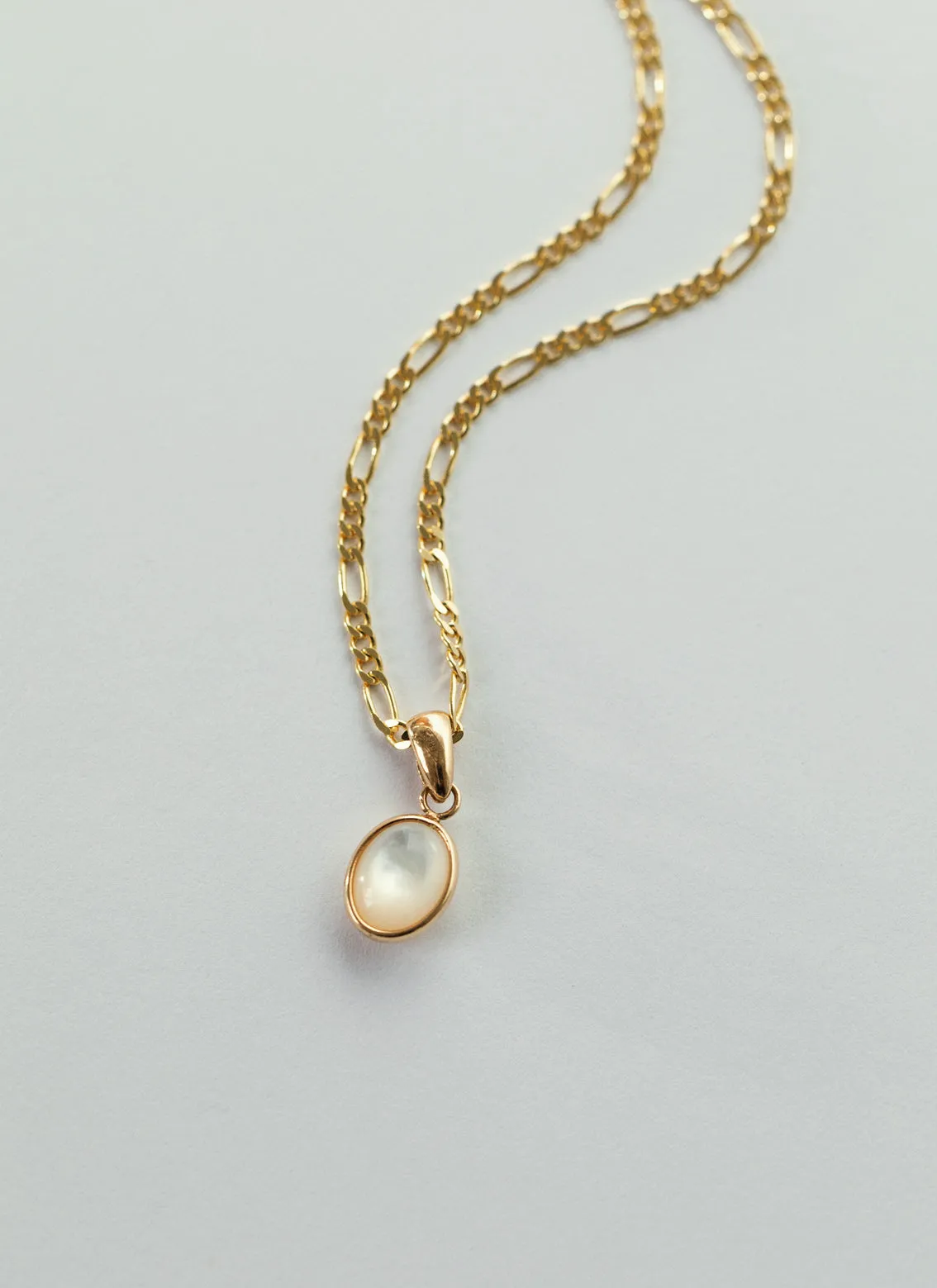 Mother of pearl charm 14k gold