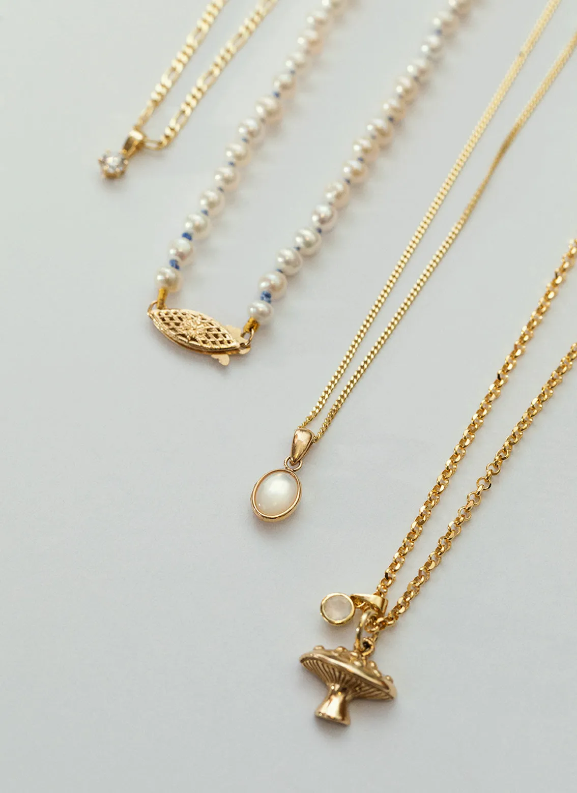 Mother of pearl charm 14k gold