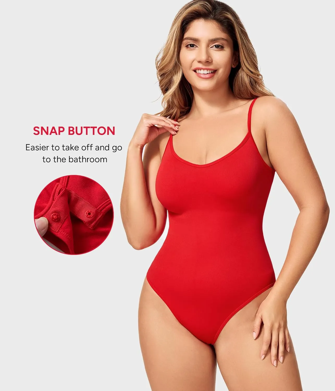Nebility Bodysuits for Women Tummy Control Body Suits Seamless Shapewear V Neck Body Shaper
