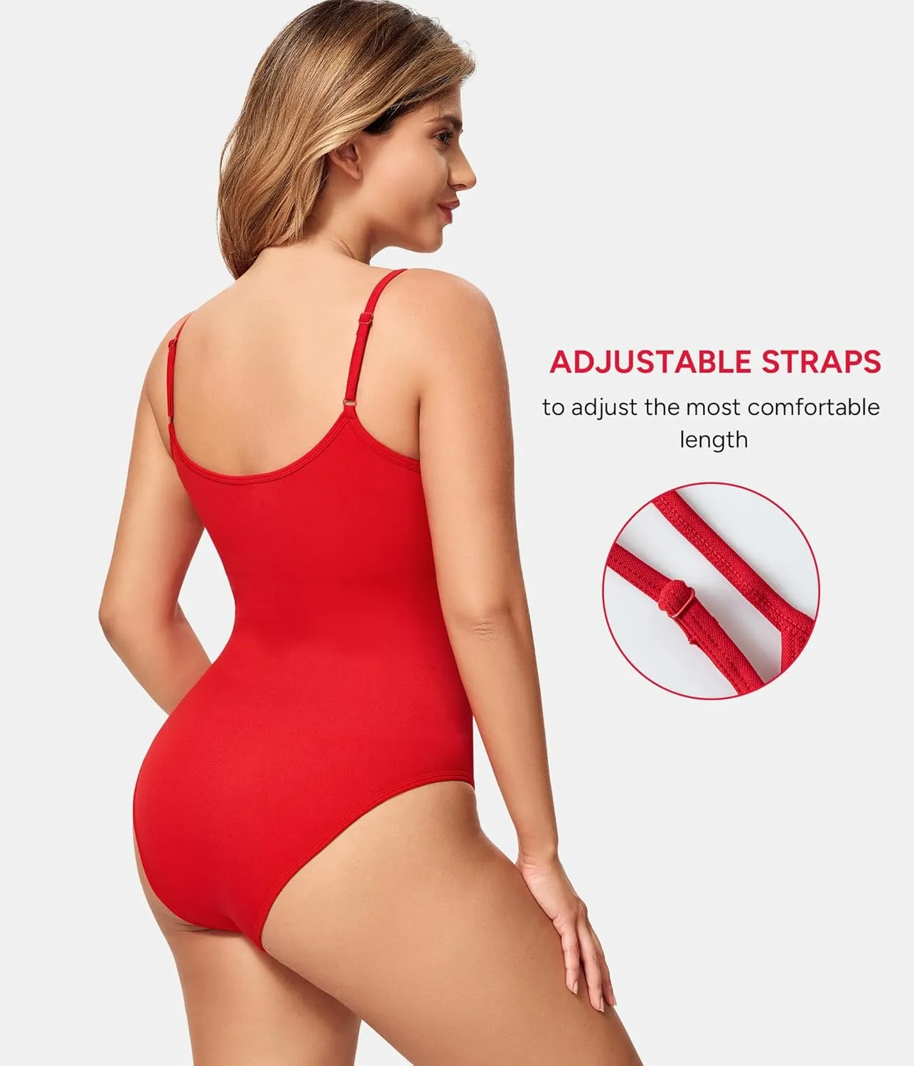 Nebility Bodysuits for Women Tummy Control Body Suits Seamless Shapewear V Neck Body Shaper