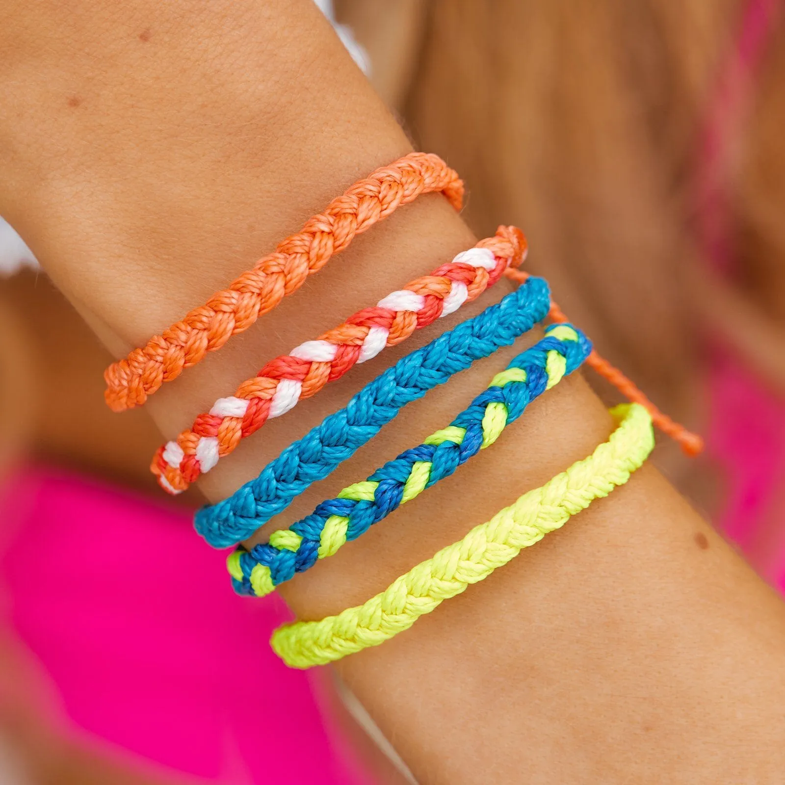 Neon Blue Braided Bracelet