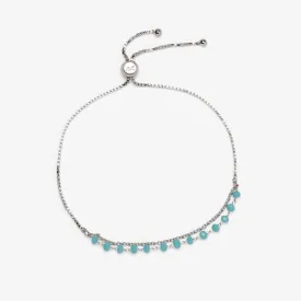 Neon Blue Chain Slider Bracelet