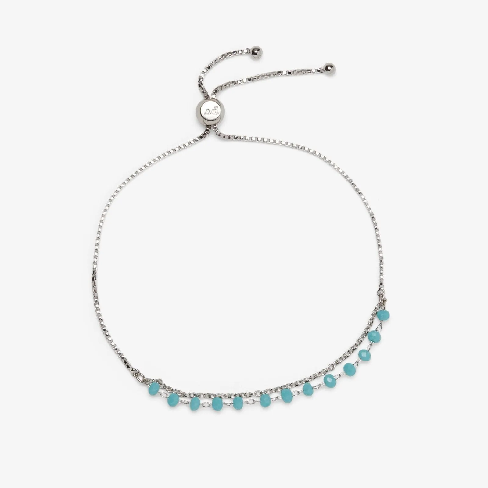 Neon Blue Chain Slider Bracelet