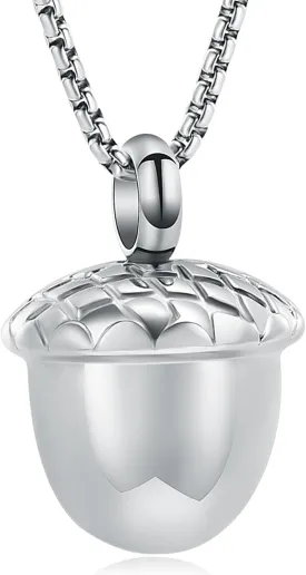 Oinsi Little Acorn Cremation Pendant Ashes Urn Necklace for Cremation - Stainless Steel