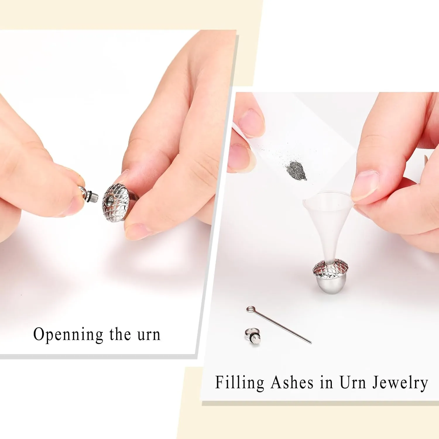 Oinsi Little Acorn Cremation Pendant Ashes Urn Necklace for Cremation - Stainless Steel