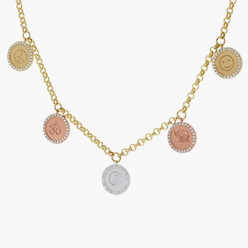 Personalized Diamond Medallion Necklace