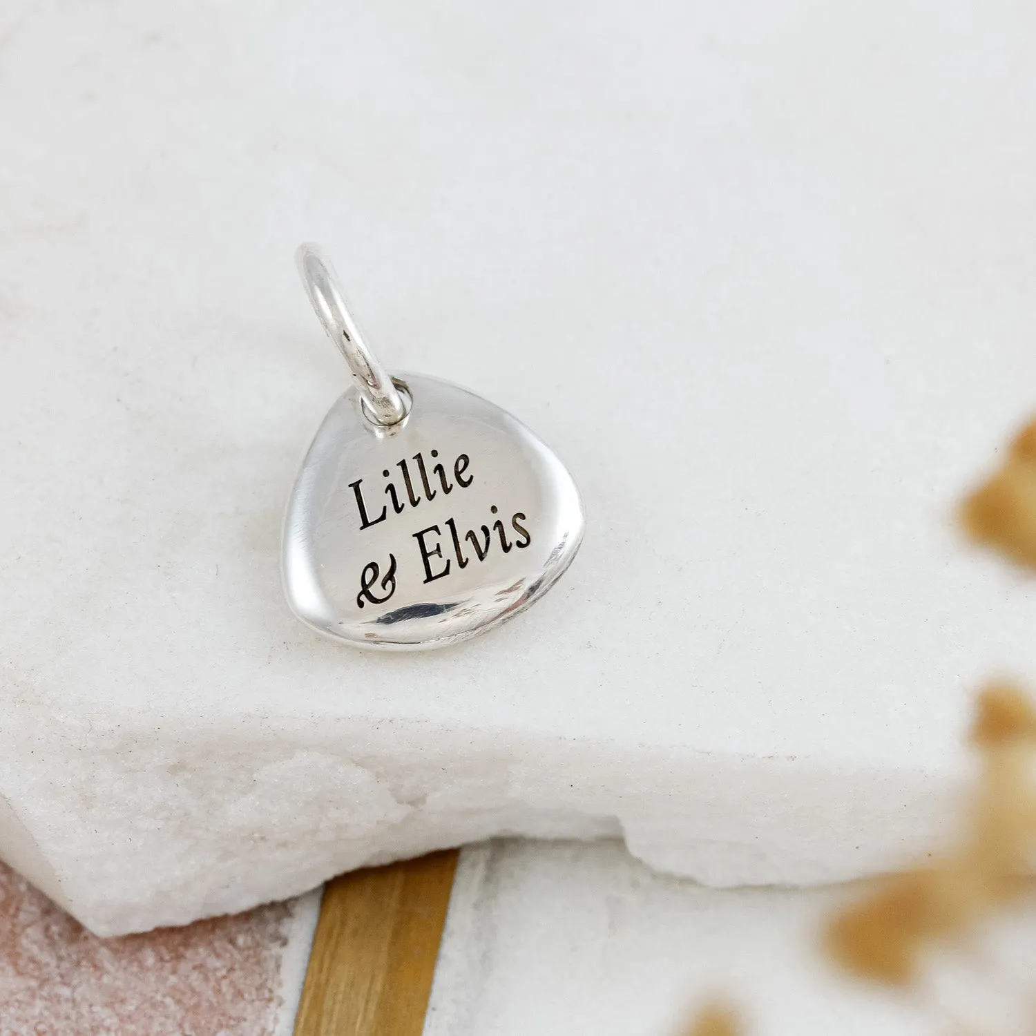 Pet Paw Print Personalised Silver Charm
