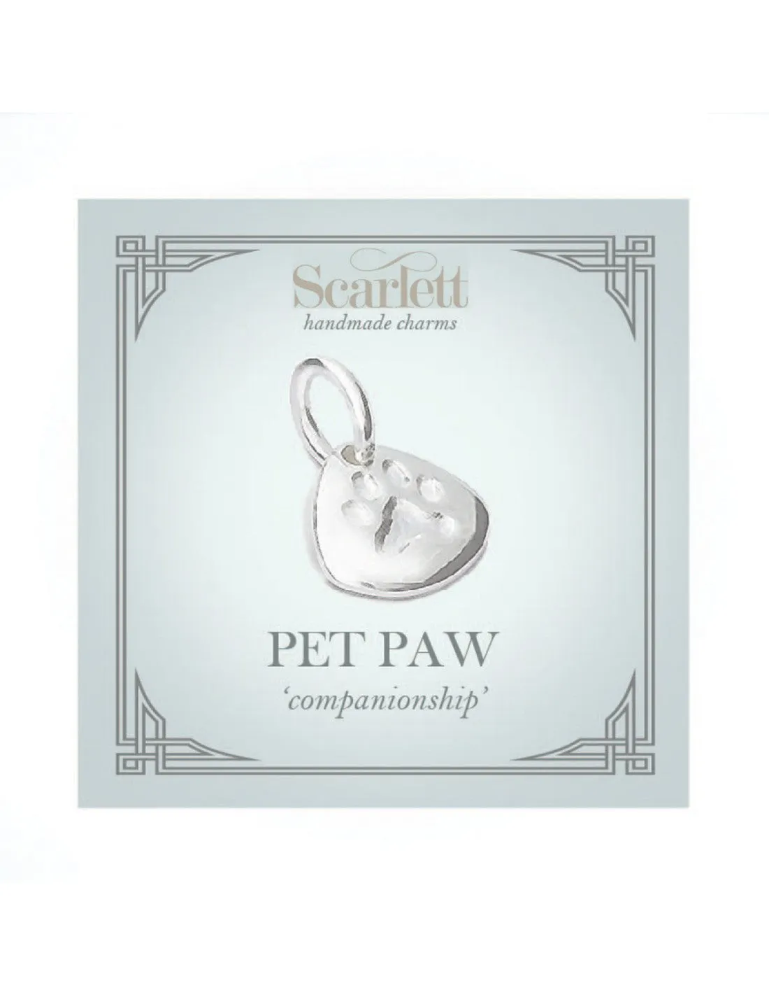 Pet Paw Print Personalised Silver Charm