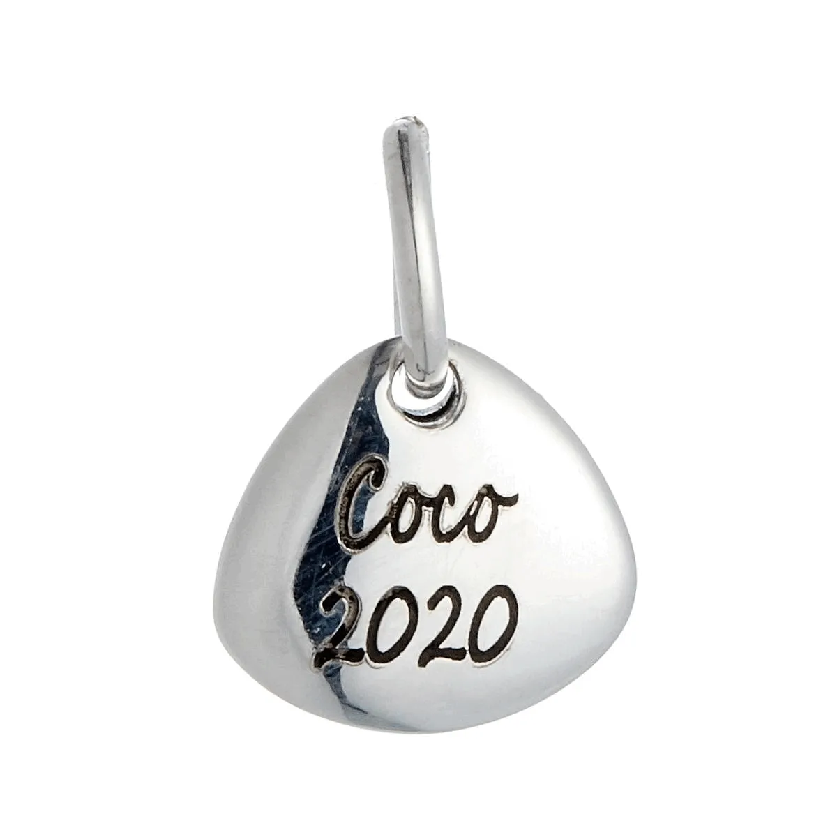 Pet Paw Print Personalised Silver Charm