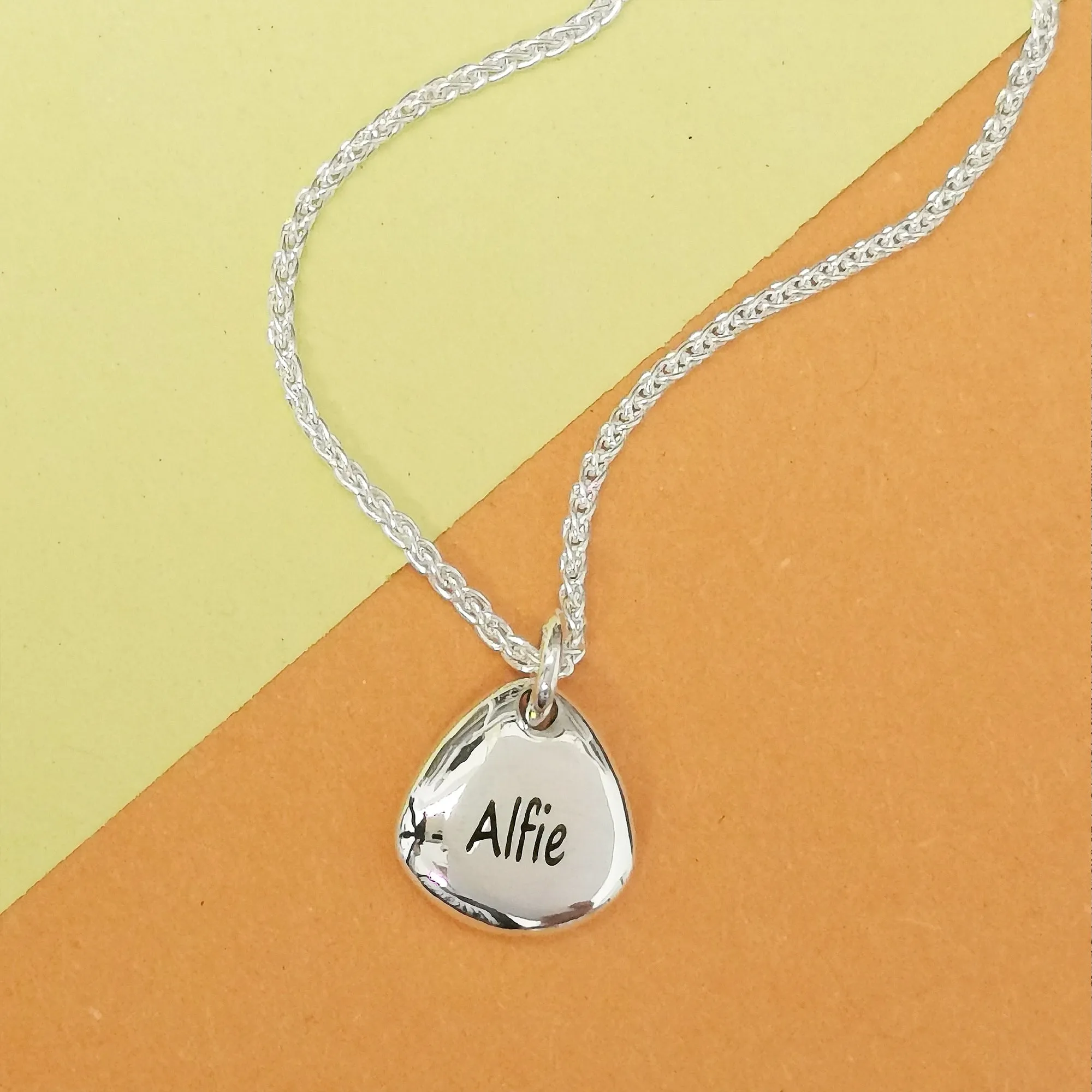 Pet Paw Print Personalised Silver Charm
