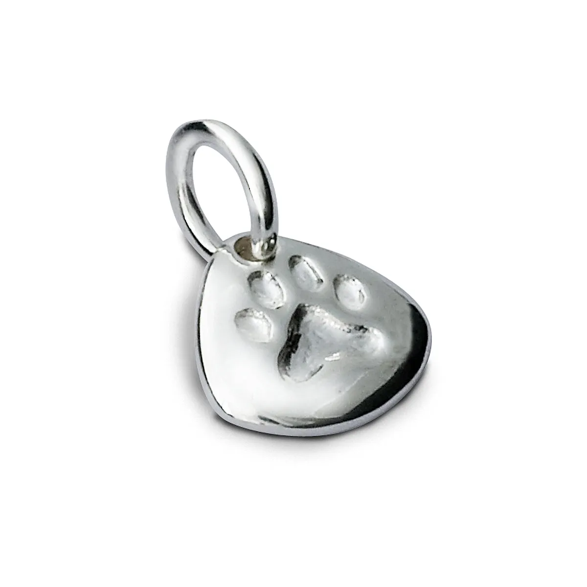 Pet Paw Print Personalised Silver Charm