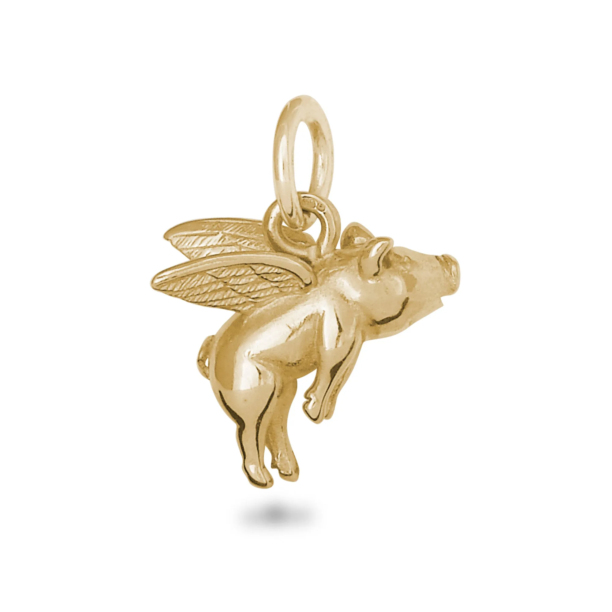 Pigs Might Fly Solid Gold Charm