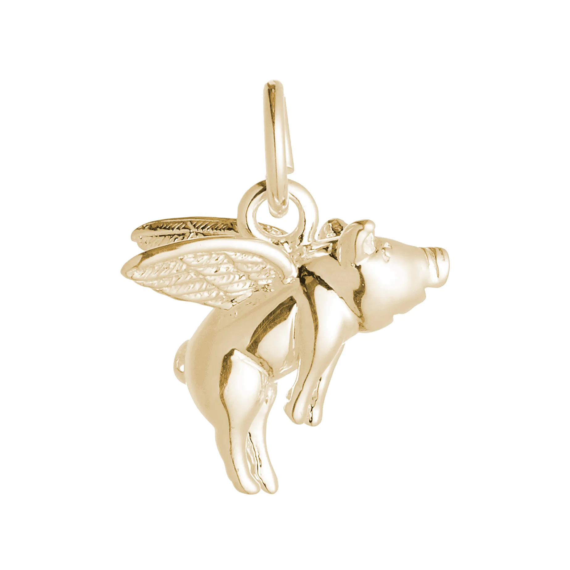 Pigs Might Fly Solid Gold Charm