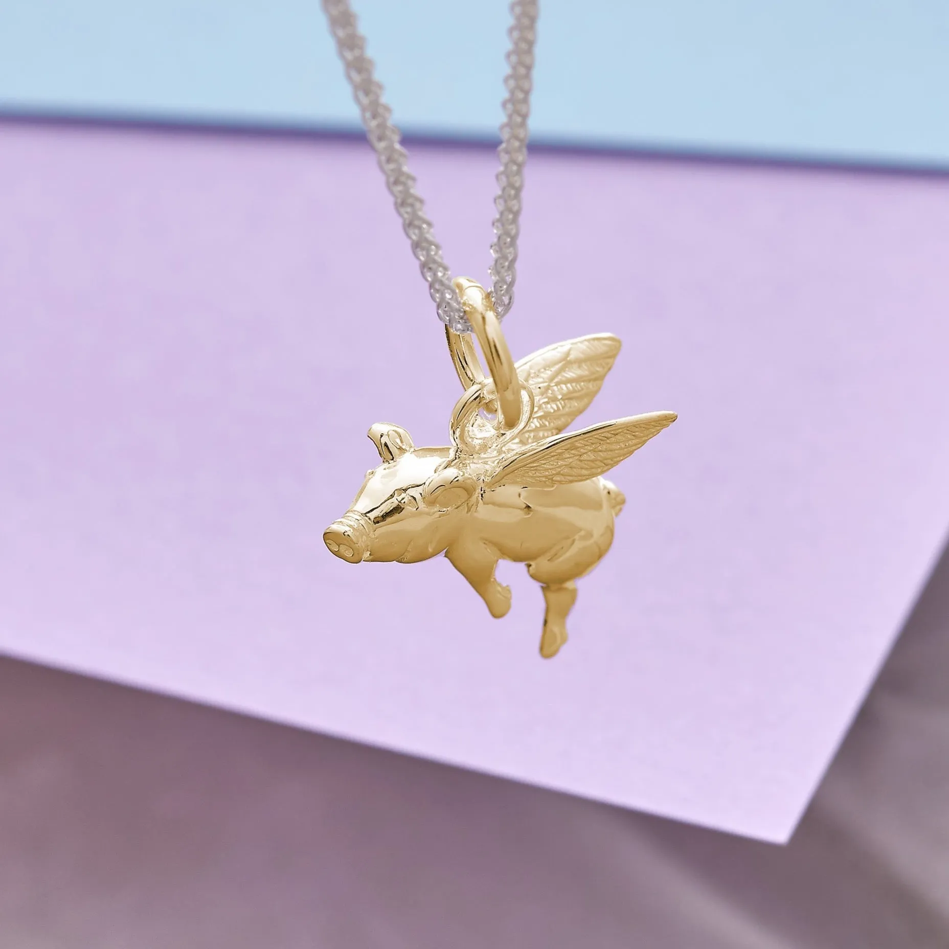 Pigs Might Fly Solid Gold Charm