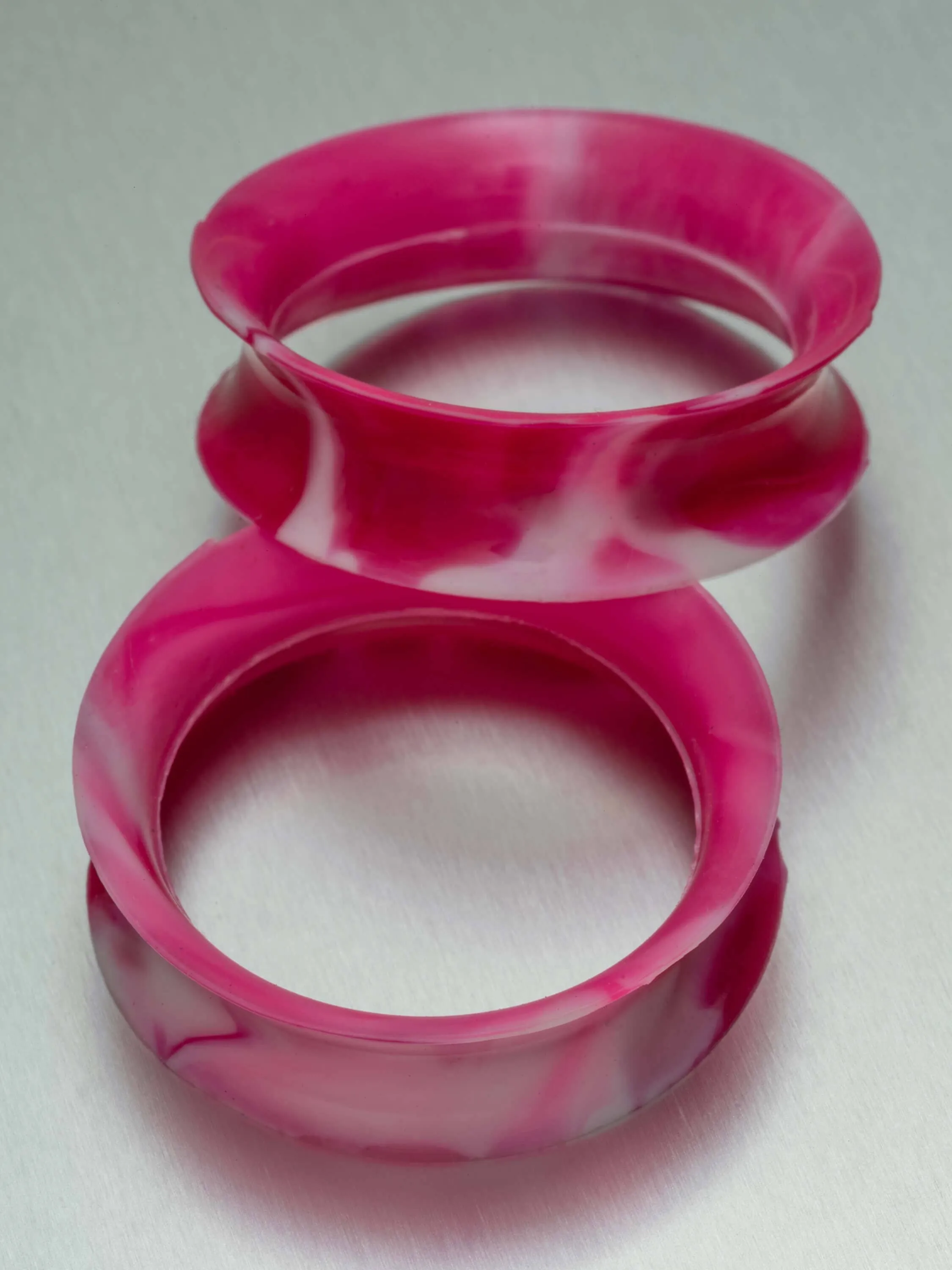 Pink and White Swirl Silicone Ear Skins