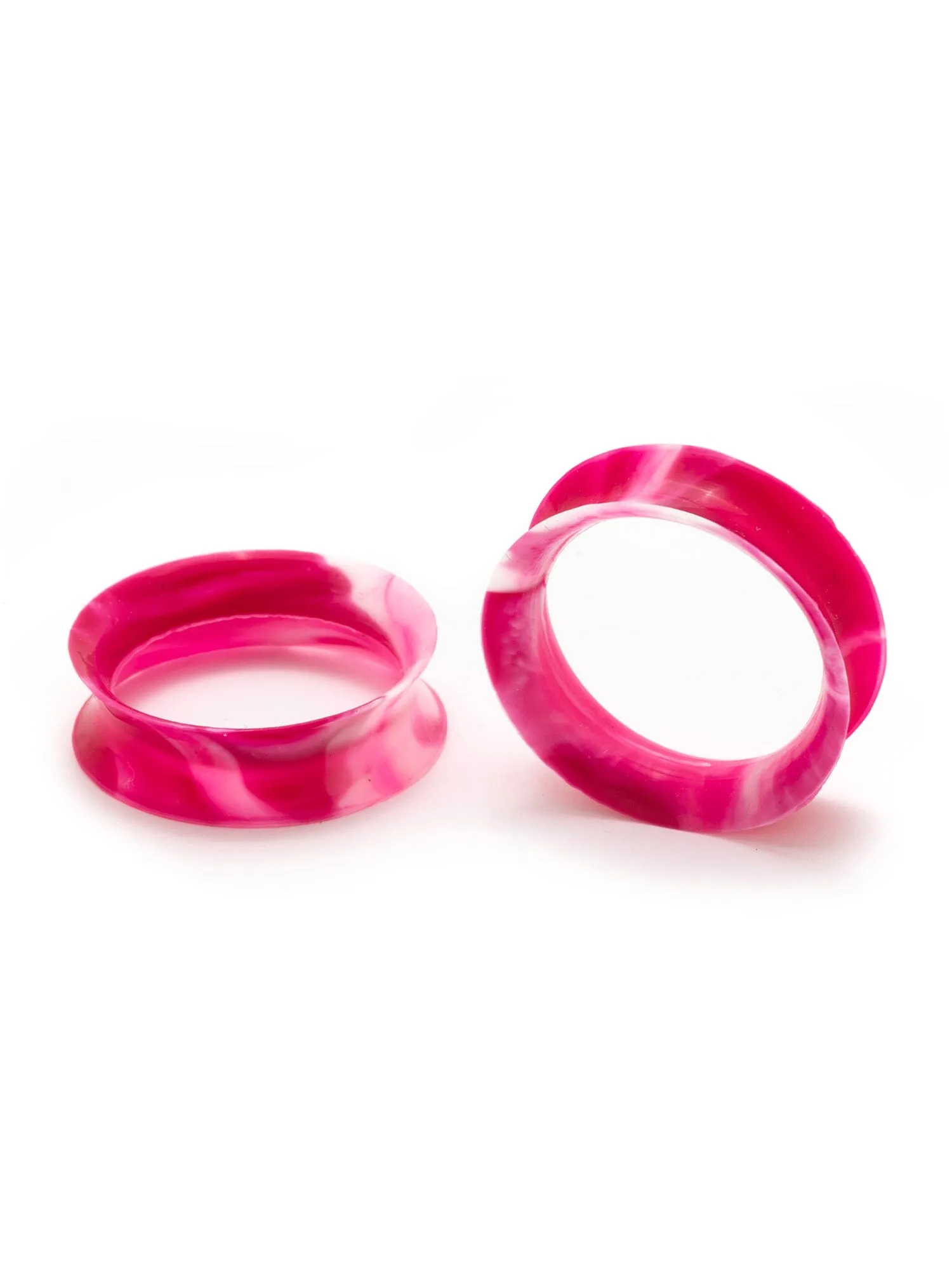 Pink and White Swirl Silicone Ear Skins