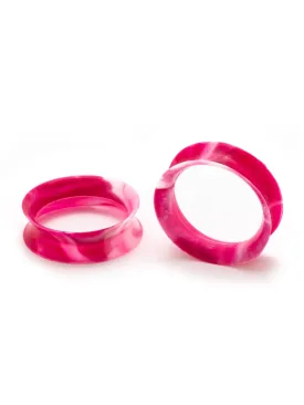 Pink and White Swirl Silicone Ear Skins
