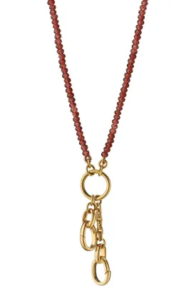 "Design Your Own” Garnet Charm Chain Necklace