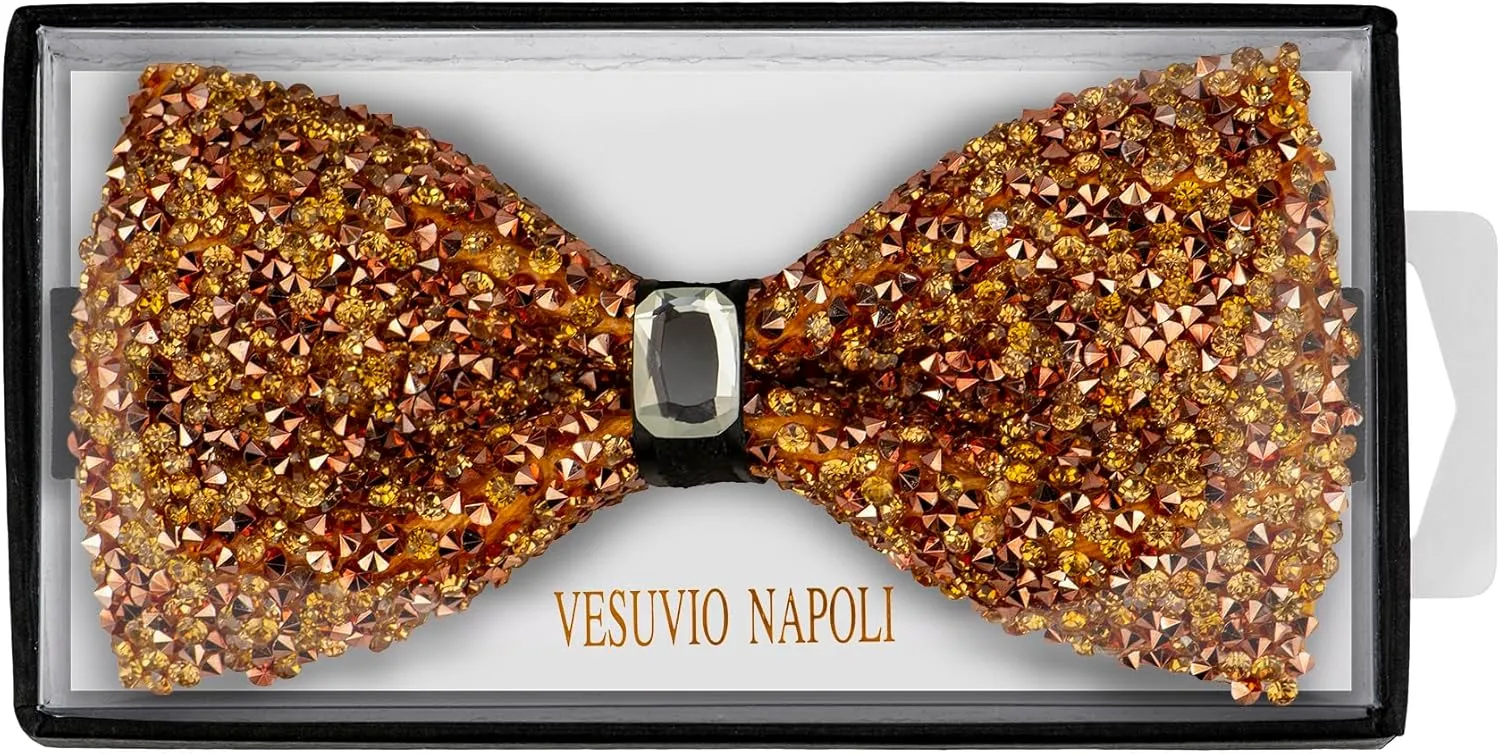 Rhinestone Bow Ties for Men Pre Tied Sequin Bowties Adjustable Variety of Colors