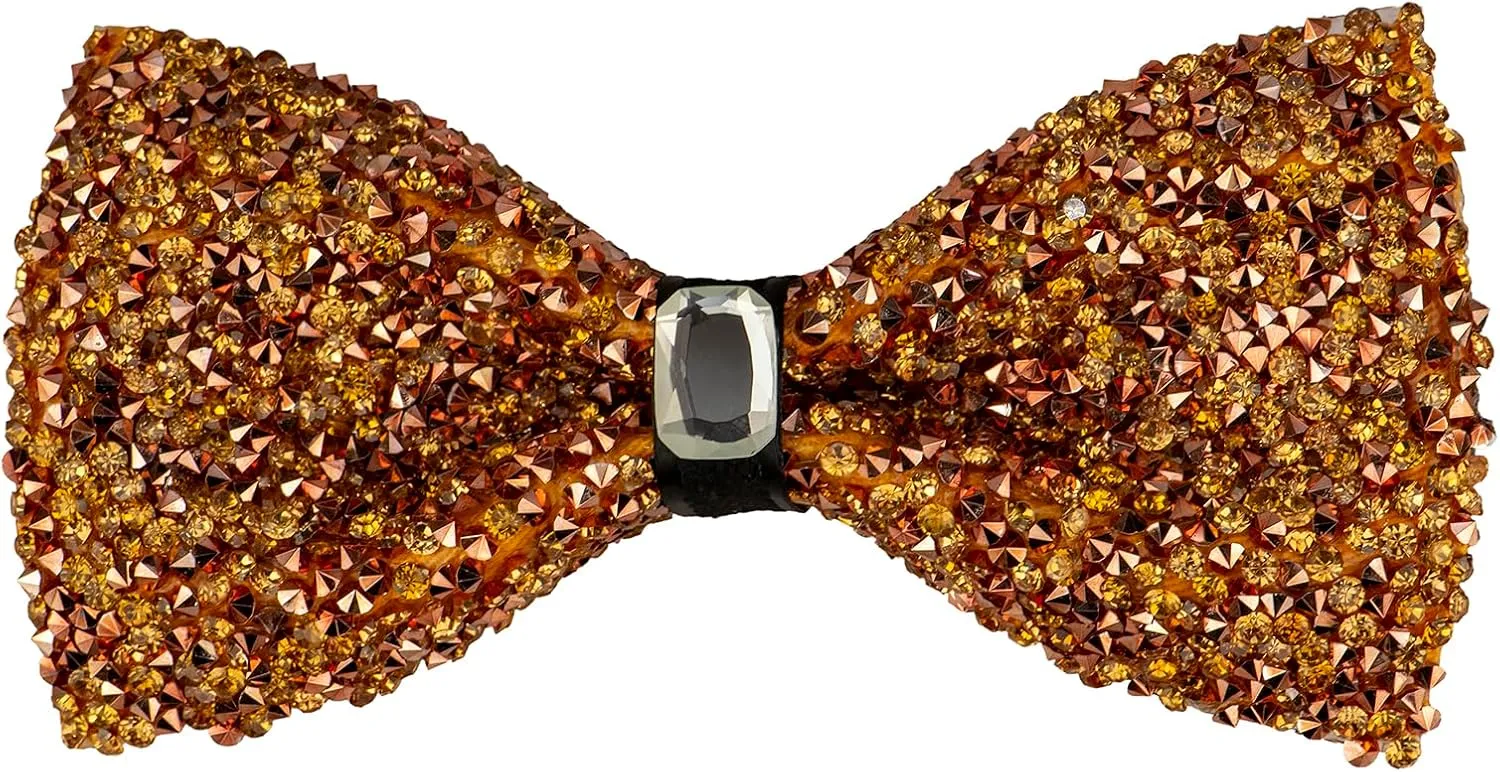 Rhinestone Bow Ties for Men Pre Tied Sequin Bowties Adjustable Variety of Colors