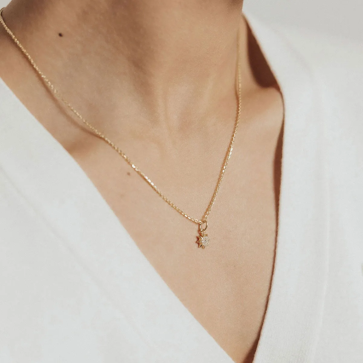 Roma Sun CZ Charm (Gold)