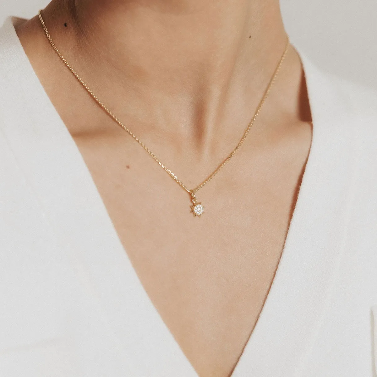 Roma Sun CZ Charm (Gold)