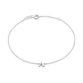 Saint Germain Rachel 14 karat white gold initial bracelet with letter