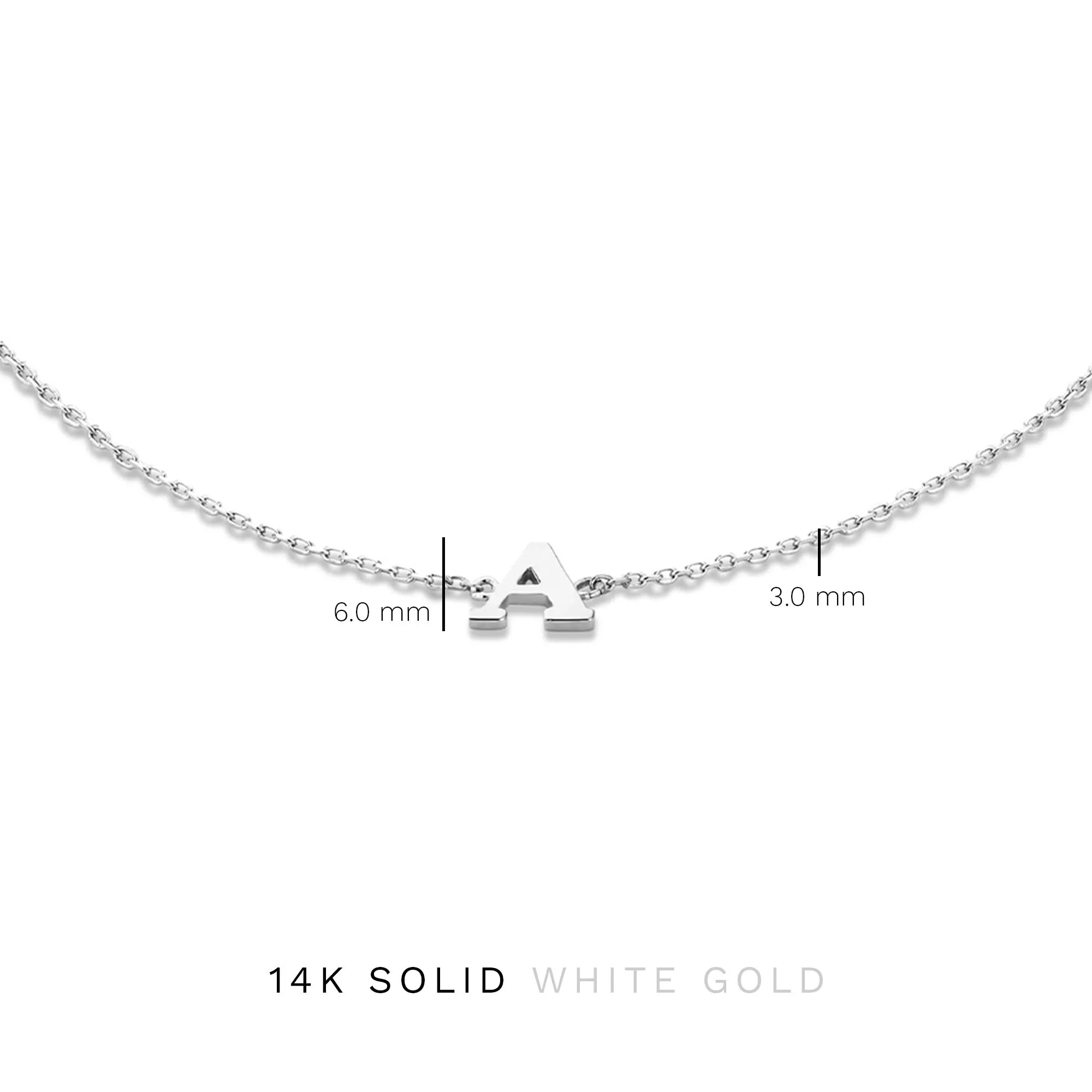Saint Germain Rachel 14 karat white gold initial bracelet with letter