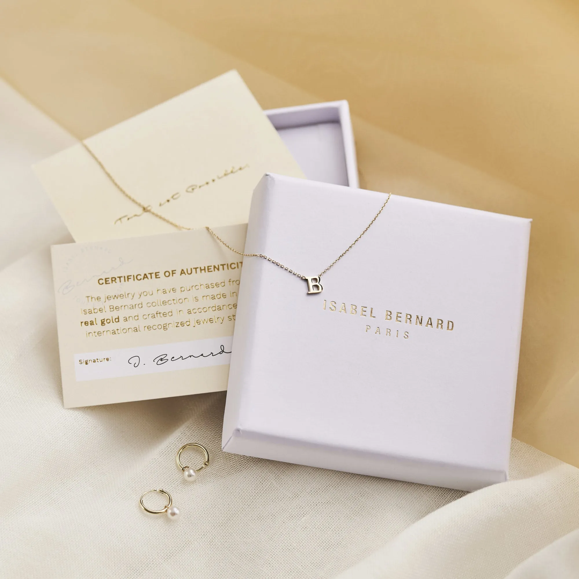 Saint Germain Rachel 14 karat white gold initial bracelet with letter