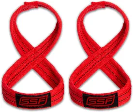 SERIOUS STEEL FITNESS Red Figure 8 Lifting Straps | Deadlift & Strongman Axle Straps - 3 Sizes