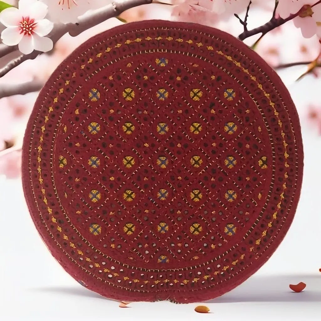 Sindhi Topi Kufi Traditional Handmade Cap with Embroidered Front Cut Unisex, Ramadan, Eid Gift for Muslims Made in Pakistan