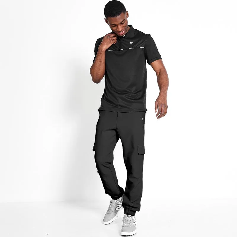 Stretch Cuffed Cargo Golf Trouser - Black