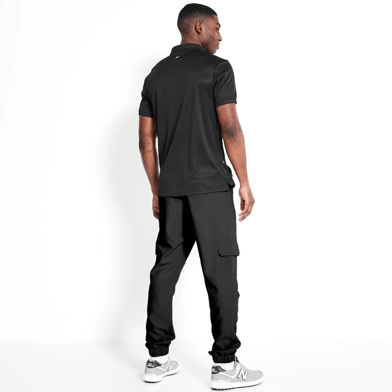 Stretch Cuffed Cargo Golf Trouser - Black