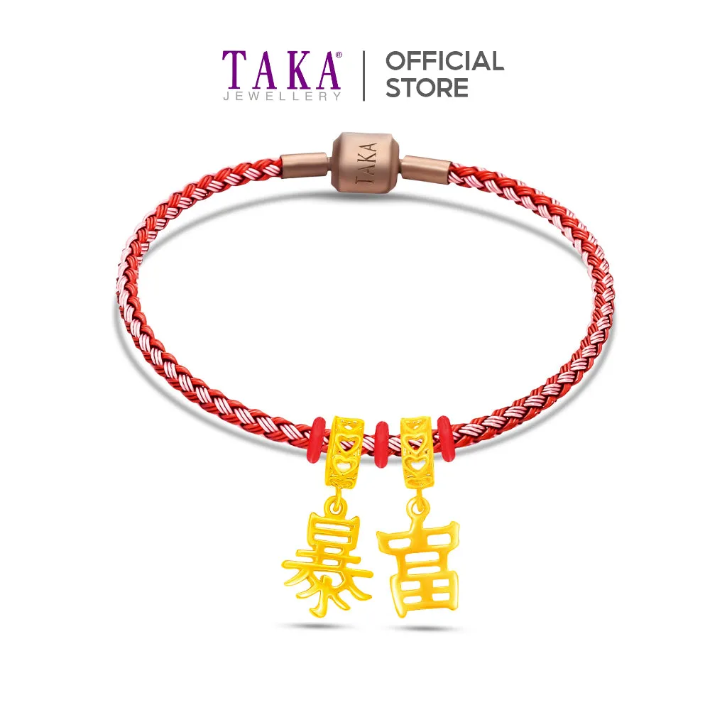 TAKA Jewellery 916 Gold Charm Riches 暴“ ”富“
