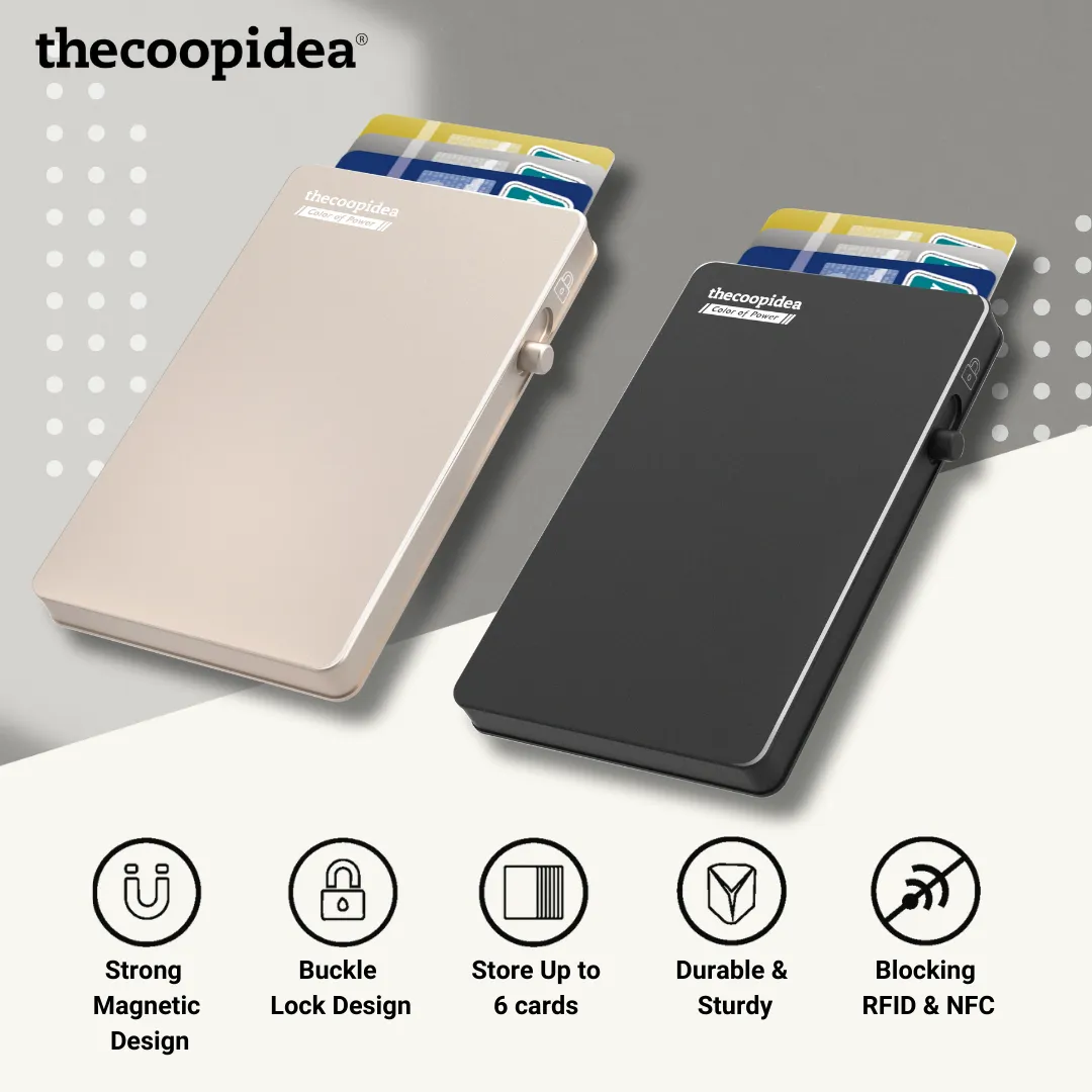thecoopidea COMPACT Magnetic Card Holder - Black